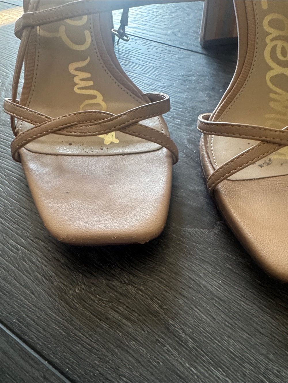 Sam Edelman Elissa block heel strappy size 7 nude color - Picture 6 of 8